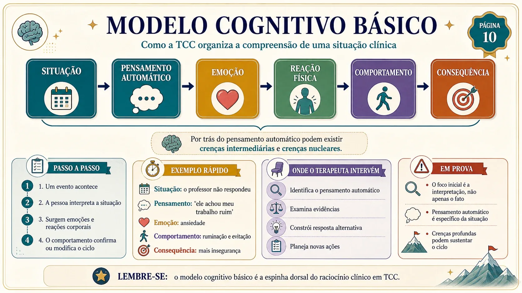 Prévia do material 100 Mapas Mentais de TCC - Modelo Cognitivo Básico